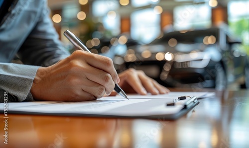 A business person signing c...