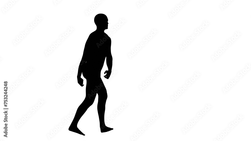 Silhouette of a beautiful young athletic man walking, isolated on transparent background Silhouette of a beautiful young athletic man walking, isolated on transparent background