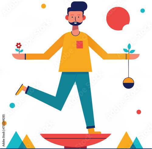 Minimalist unhappy Man Anxiety, professional woman interview room, computer human body DNA strands, bacterias medical Silhouette Vector Graphics element illustration