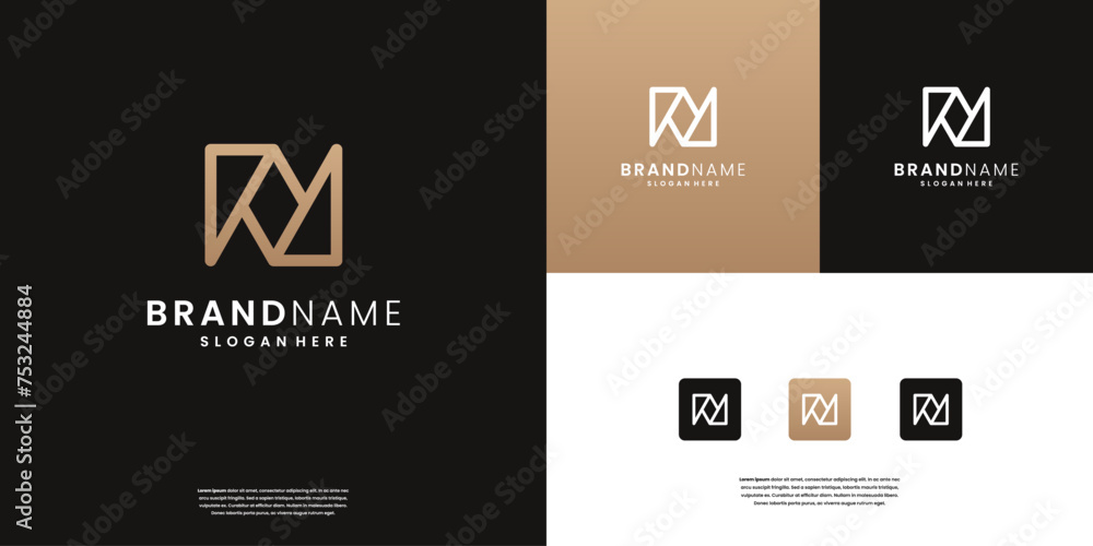 Minimalist infinity monogram N logo design template. Minimalist infinity monogram N logo design template.