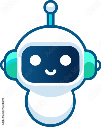 Ai chatbot cartoon logo icon element graphic vector illustration