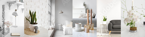 Collage of stylish light in...