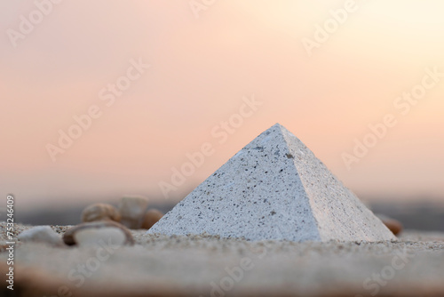 sunset and pyramid