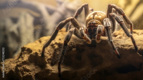 Close up of tarantula spider. Tarantula spider. Wildlife Concept with Copy Space.  © John Martin