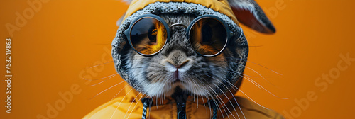 Illustration of Stylish Rabbit in Trendy Sunglasses , Funny rabbit wearing sunglasses  © Imran