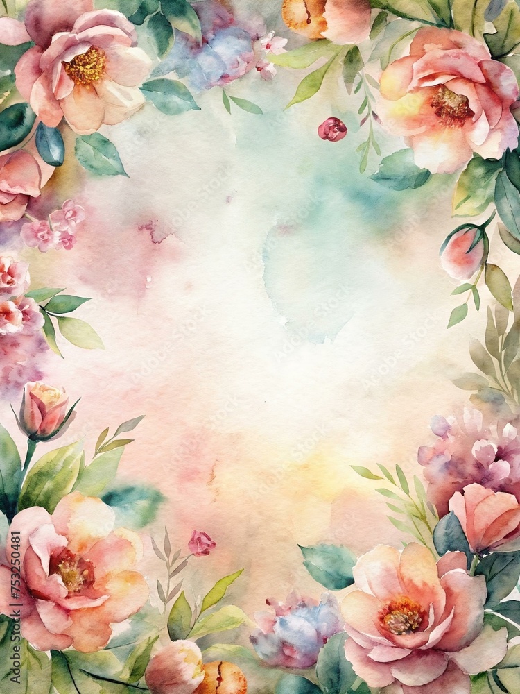 watercolor frame with flowers watercolor frame with flowers