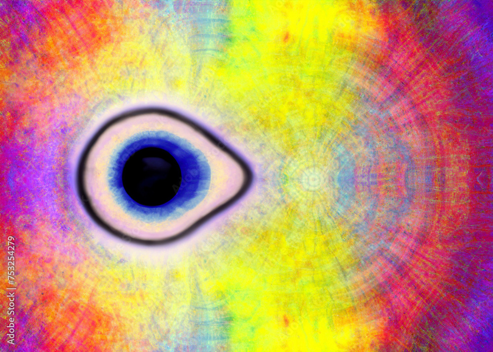 Fototapeta premium abstract colorful illustration of third eye universe galaxy space magic sky nebula spiritual concept created with generative ai technology
