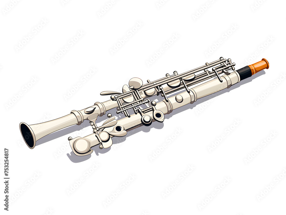 Fototapeta premium Illustration of flute instrument on white background