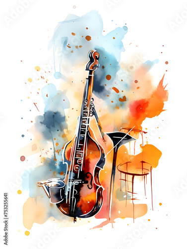 Abstract illustration background  with jazz instruments