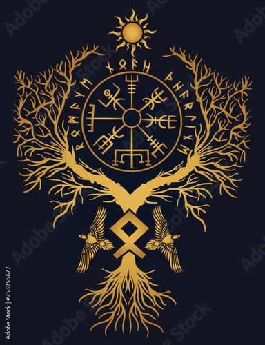Tree of Life , Yggdrasil vector	
