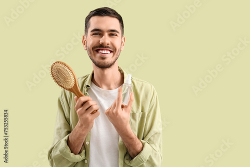 Young man with product for ...
