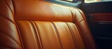 Luxurious Close-Up of Plush Leather Car Seat with Detailed Stitching and Texture