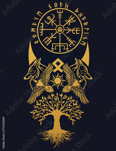 Tree of Life , Yggdrasil vector	
