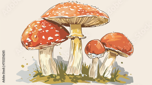 phalloides mushroom sketch photo