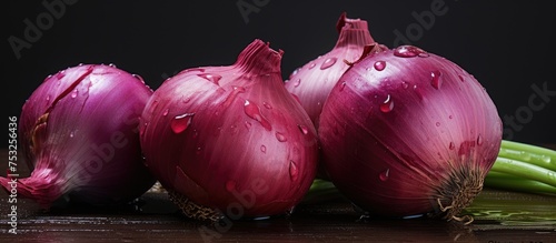 Vibrant Fresh Onions Harvested from the Farm in Rustic Setting