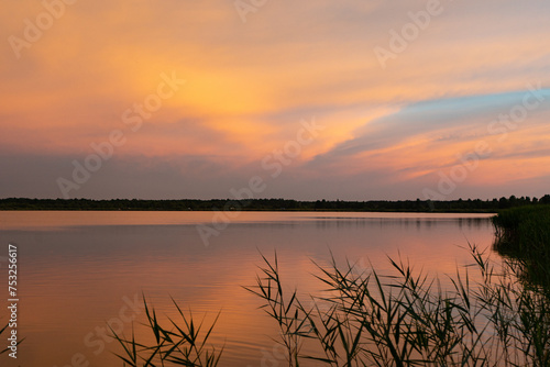 clouds over lake