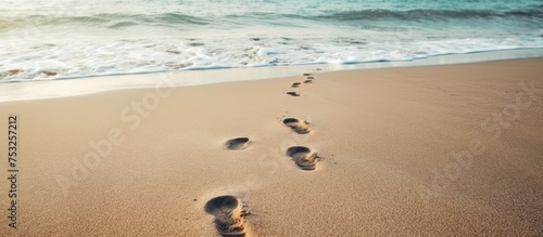 Tranquil Beach Scene: Footp...