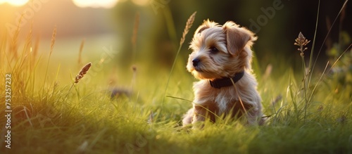 Joyful Puppy Enjoying Natur...
