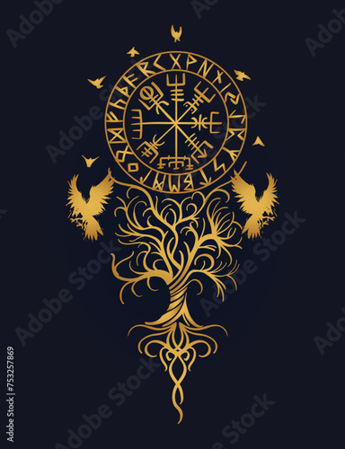 Tree of Life , Yggdrasil vector	
