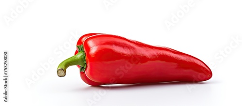 Vibrant Red Bell Pepper on a Clean White Background for Kitchen Ingredients Concept