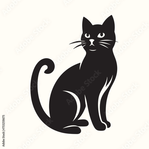 Cat Deferent poses Silhouette Vector Illustration