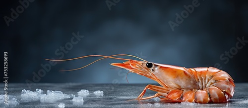 Fresh Shrimp on Ice Reflect...