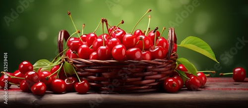 Juicy Fresh Cherries in a R...