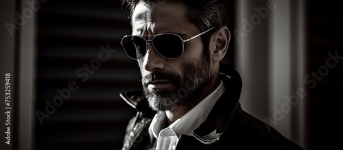 Stylish bearded man wearing...