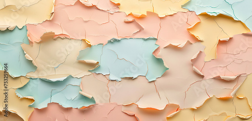 Torn grunge ripped pastel colorful paper background