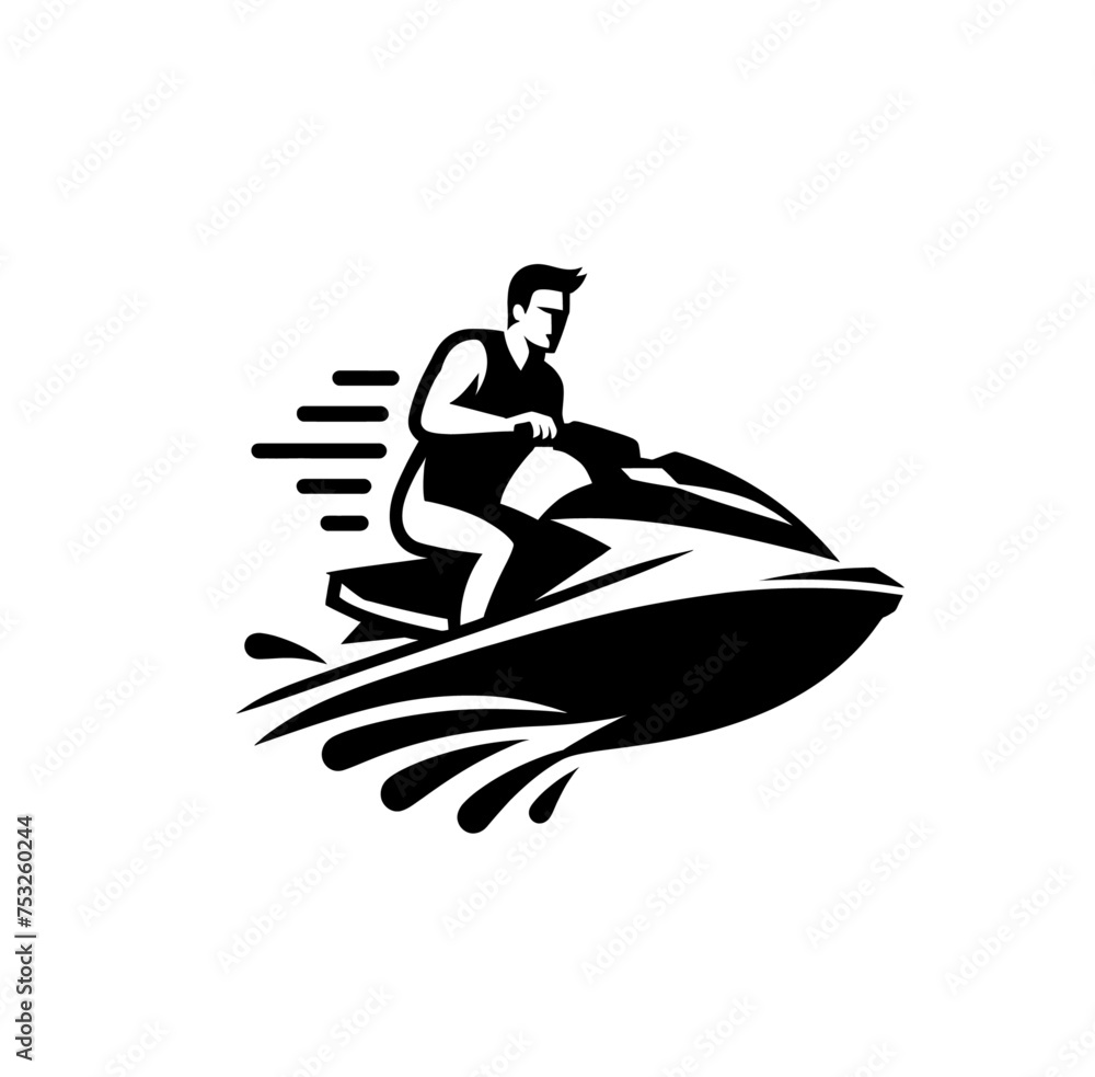 Jet ski. Water sports isolated vector illustration Jet ski. Water sports isolated vector illustration