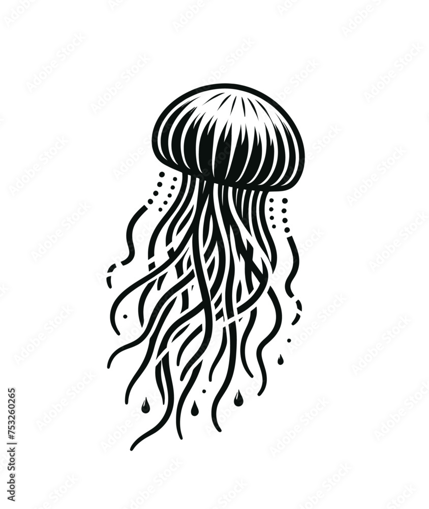 Jelly fish . Isolated vector illustration Jelly fish . Isolated vector illustration