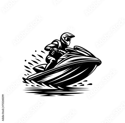 Jet ski. Water sports isolated vector illustration