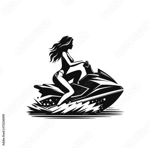 Jet ski. Water sports isolated vector illustration