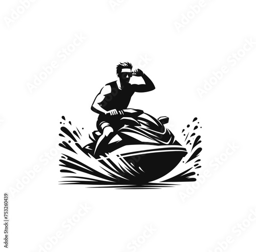 Jet ski. Water sports isolated vector illustration