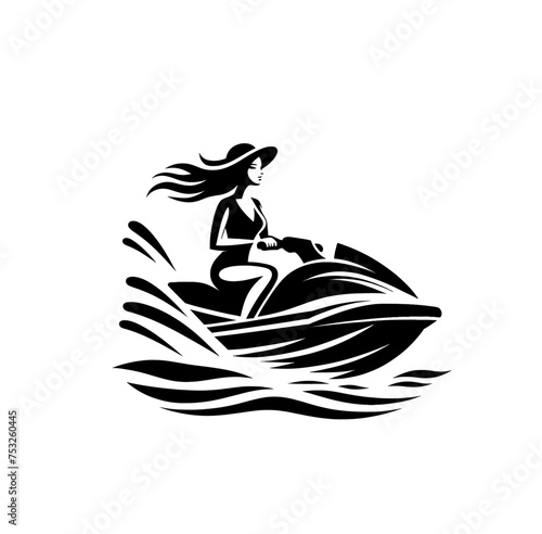 Jet ski. Water sports isolated vector illustration