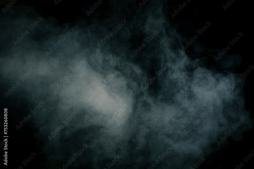 White steam on a black background.