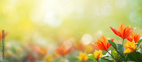 Vibrant Bouquet of Colorful Flowers Blooming in a Softly Blurred Garden Setting