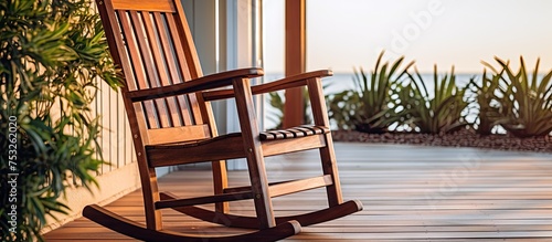 Tranquil wooden rocking cha...