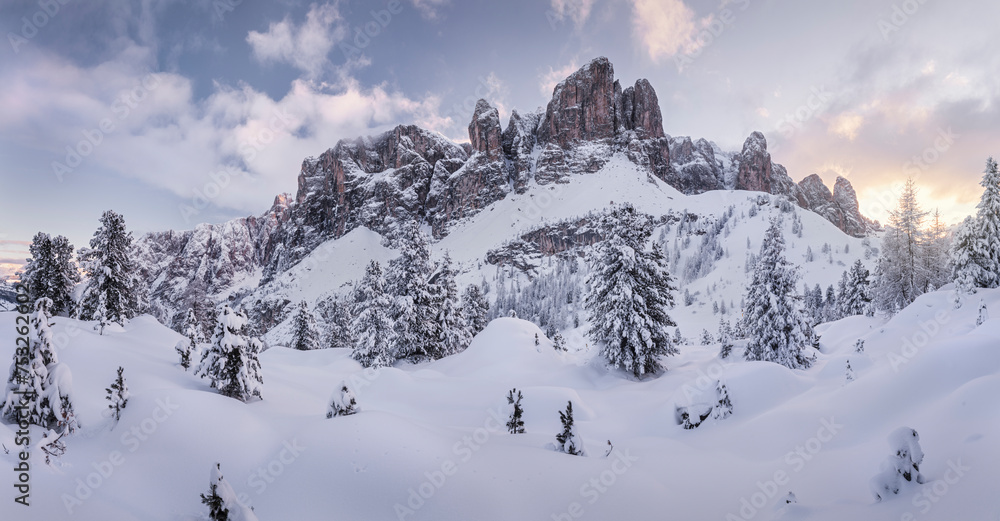 Sella Massiv vom Grödner Joch, Passo Gardena, Südtirol, Alto Adige, Italien