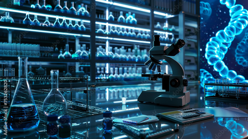 Fototapeta premium Scientist at Work: Advancing Biotechnology Research