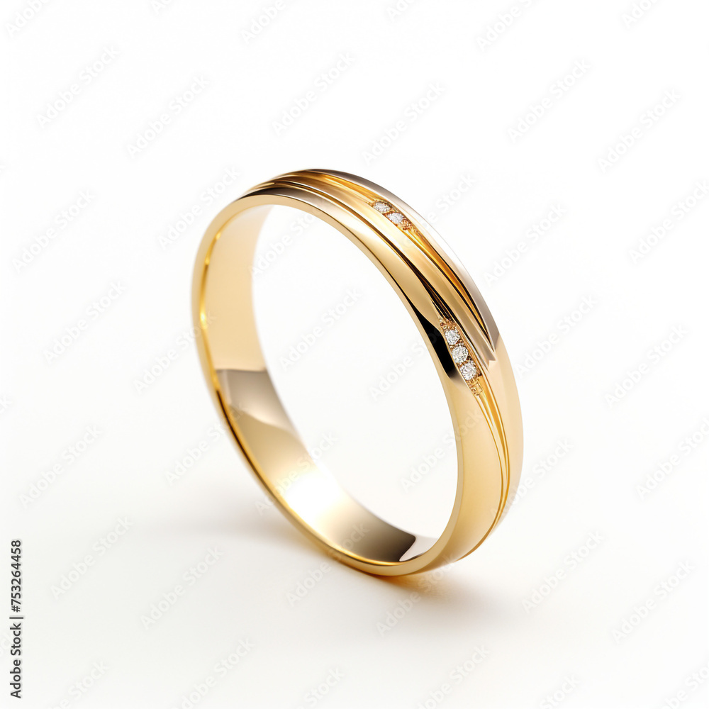 photo of a gold wedding ring on a white background сreated with Generative Ai photo of a gold wedding ring on a white background сreated with Generative Ai