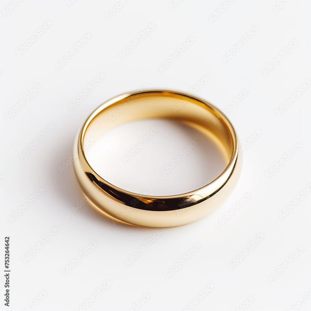 photo of a gold wedding ring on a white background сreated with Generative Ai photo of a gold wedding ring on a white background сreated with Generative Ai