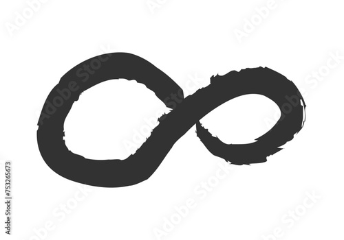 Icono negro de infinito hecho con trazado de pincel.