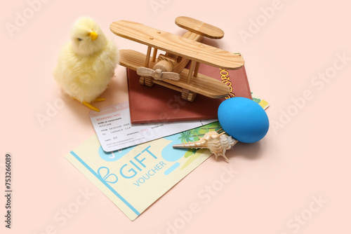 Toy plane with passport, ti...