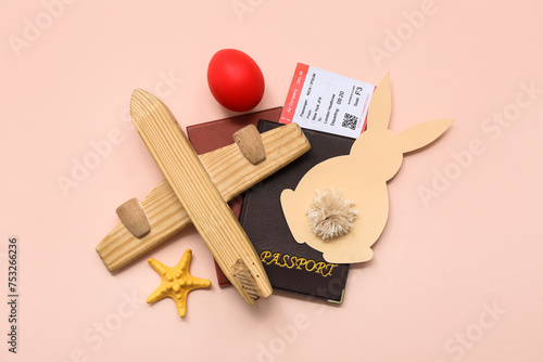 Toy plane with passports, t...