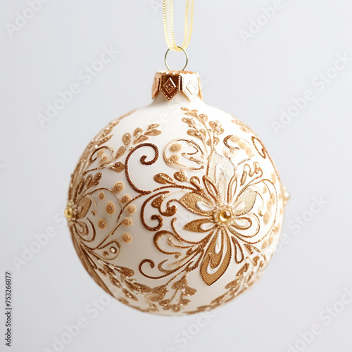 photo of Christmas tree decorations on a white background   reated with Generative Ai