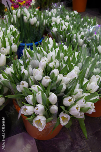 Closeup flower romatntic bouqet multi colored decoration, flower shop photo