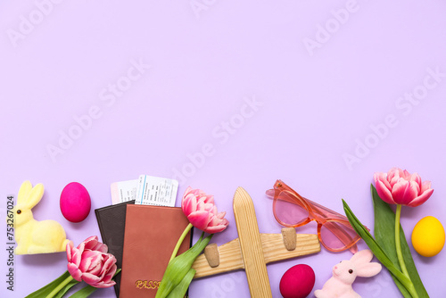 Toy plane with passports, t...