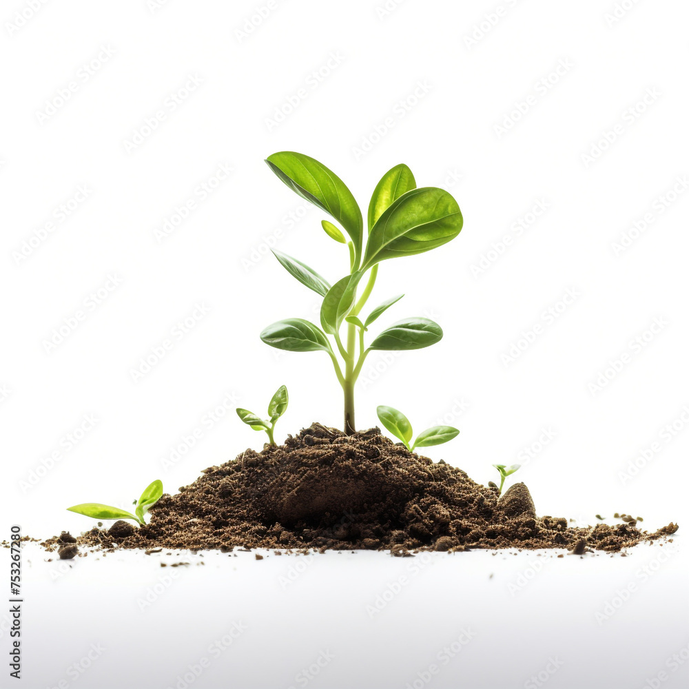 eco sprout on white background сreated with Generative Ai eco sprout on white background сreated with Generative Ai