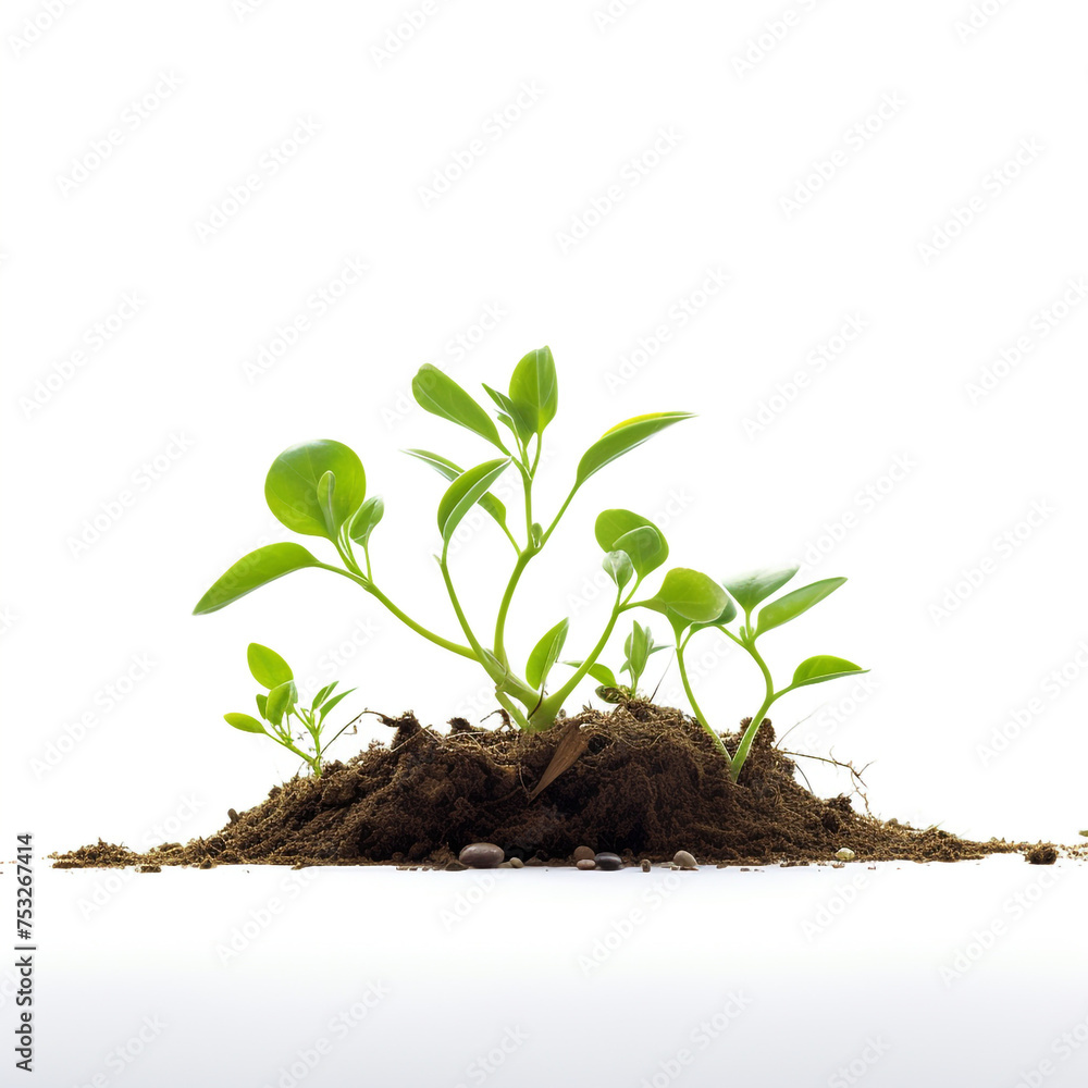 eco sprout on white background сreated with Generative Ai